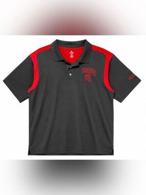 NCAA Maryland Terrapins Black Polo with Red Shoulder Panels